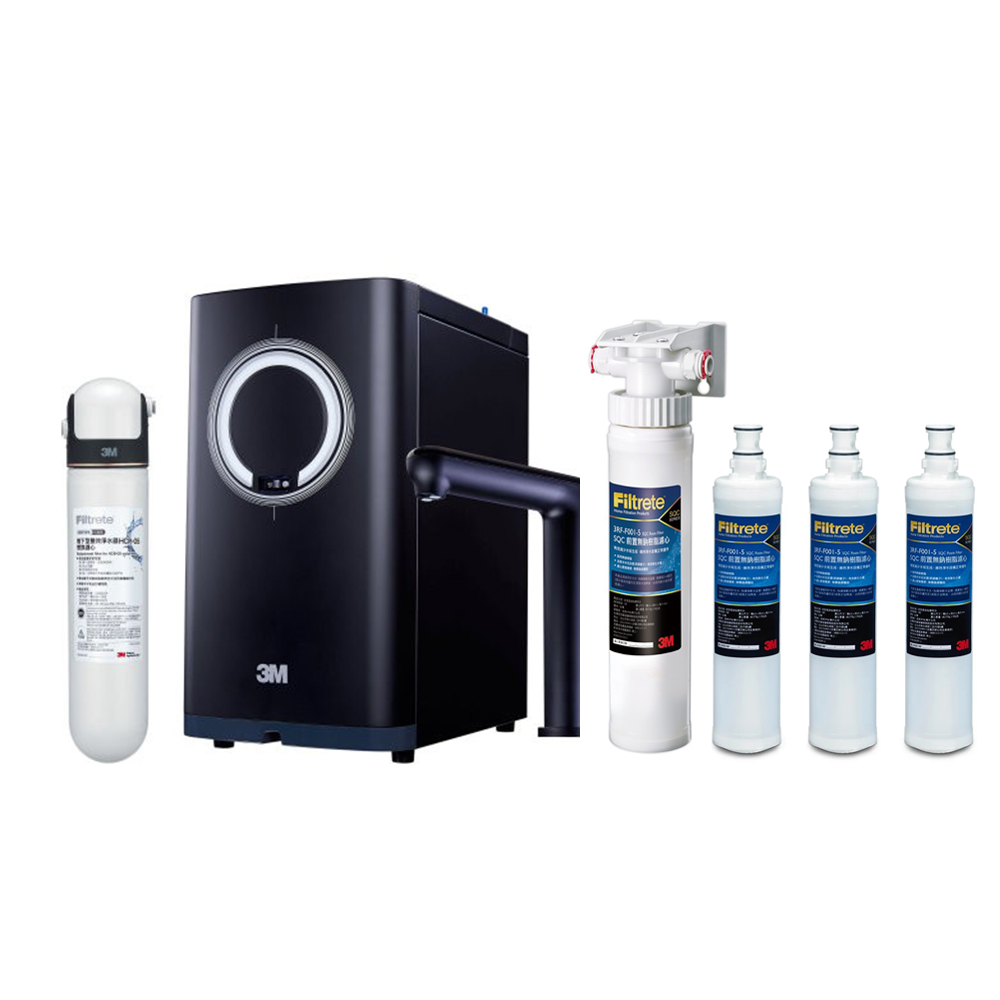 【開幕特惠】【強效版】 3M HEAT3000櫥下型觸控式熱飲機 HCR05淨水組+樹脂軟水系統+樹脂濾心3支