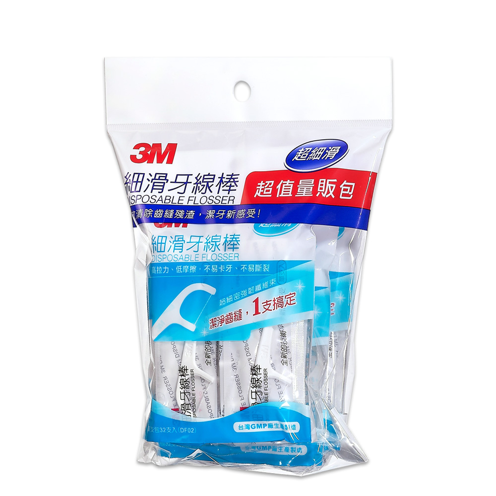 【開幕特惠】3M 細滑牙線棒單支攜帶型量販包 (32支包X3包)